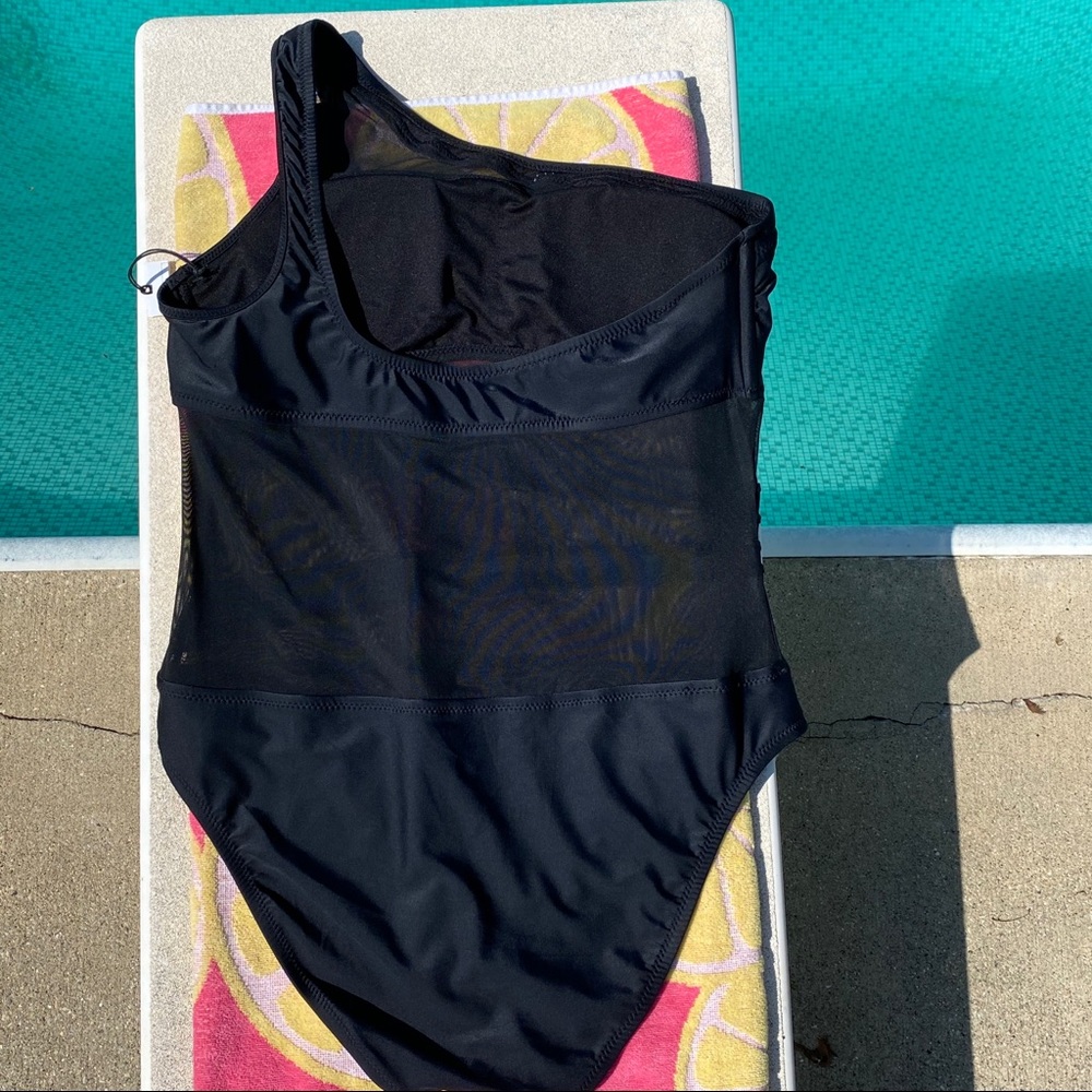 One Piece Swimsuit Black Mesh - Picture 6 of 12